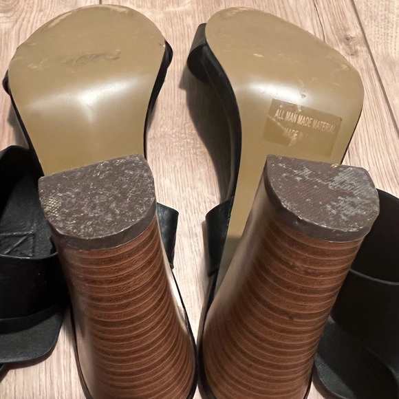 Hot Kiss Black Chunky Platform Heels with Ankle Strap Size 10 - Picture 6 of 9